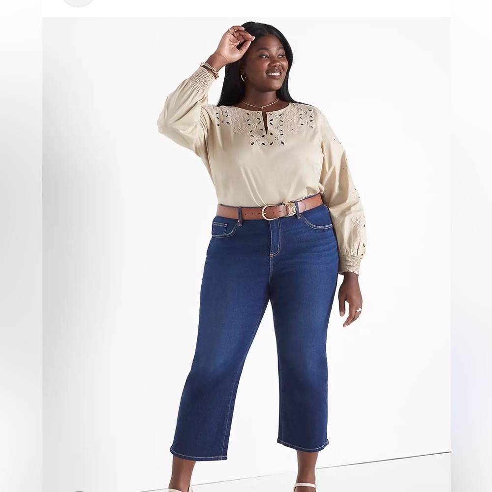Lane Bryant Dark Blue Ankle Crop Jeans